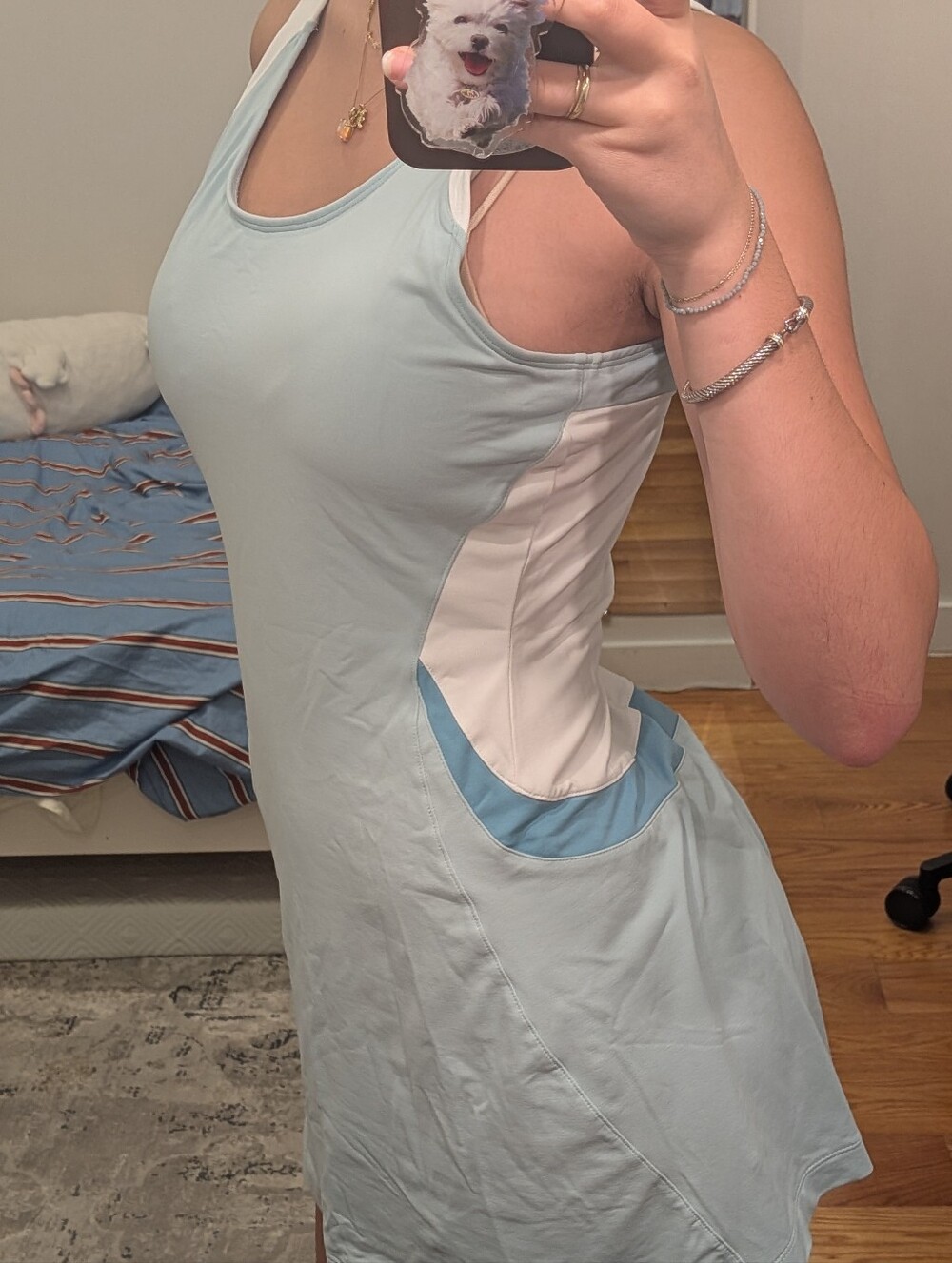 Fila Light Blue Racerback Women's Dress with White, Tennis Dress